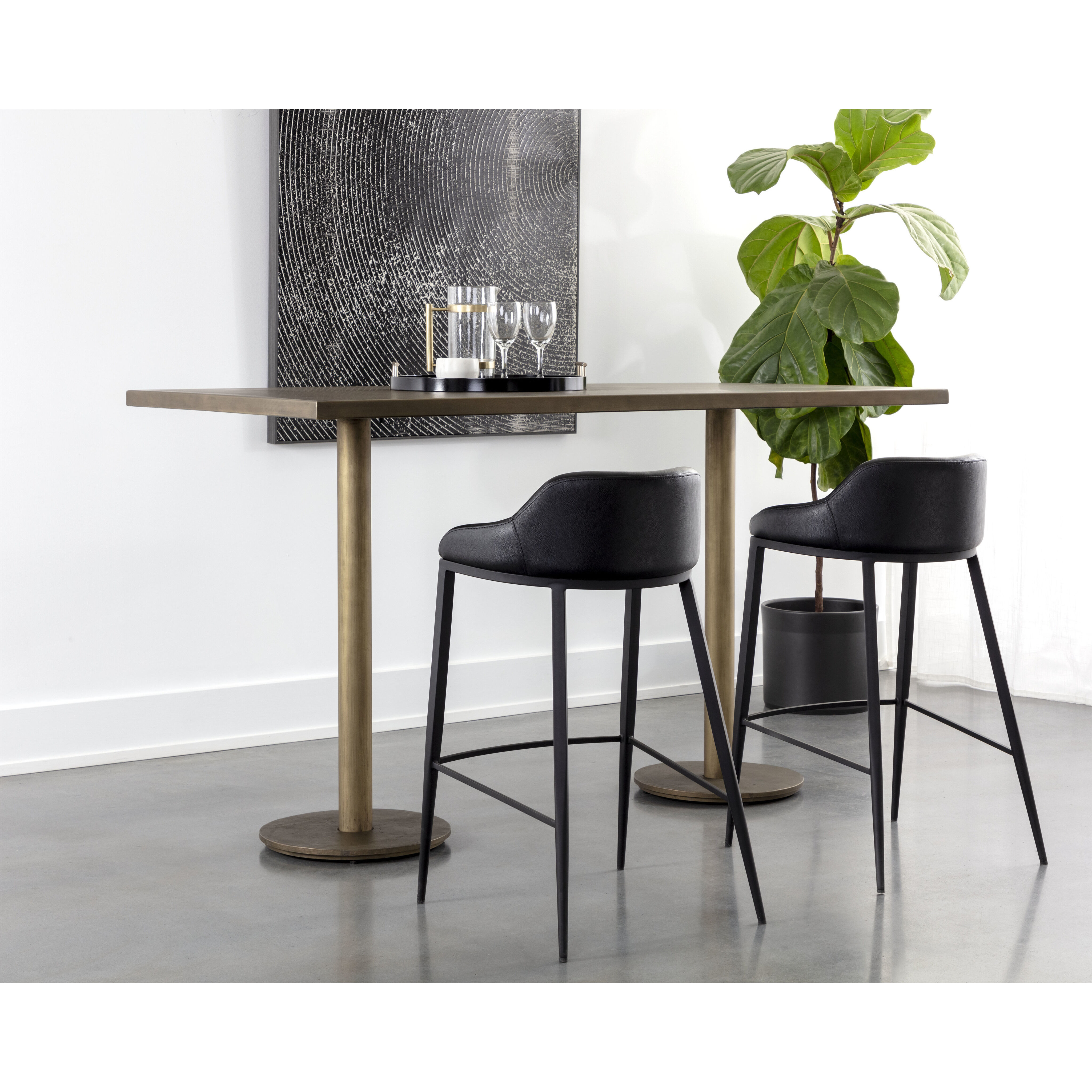 Corina Antique Brass Bar Table
